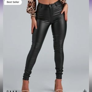 Windsor - high rise coated skinny leather pants